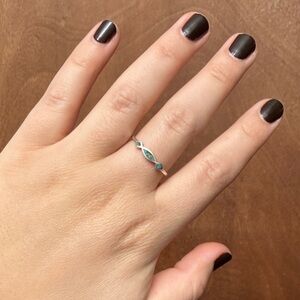 Authentic Turquoise and Sterling Silver Ring - Size 9